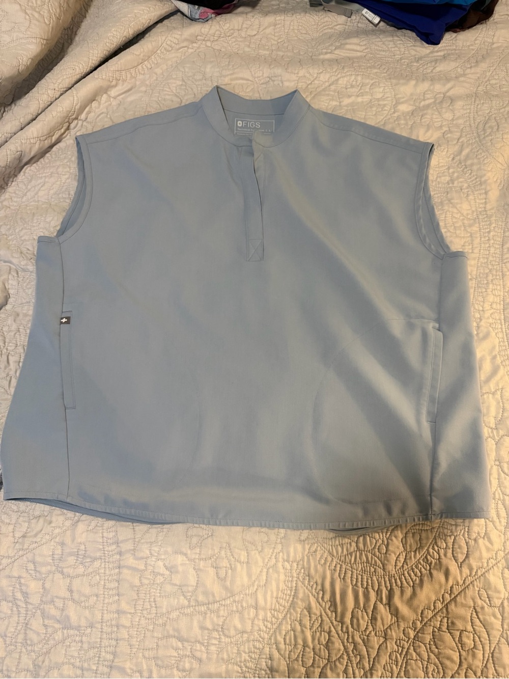 FIGS Dusty Blue Rafaela Oversized Scrub Top